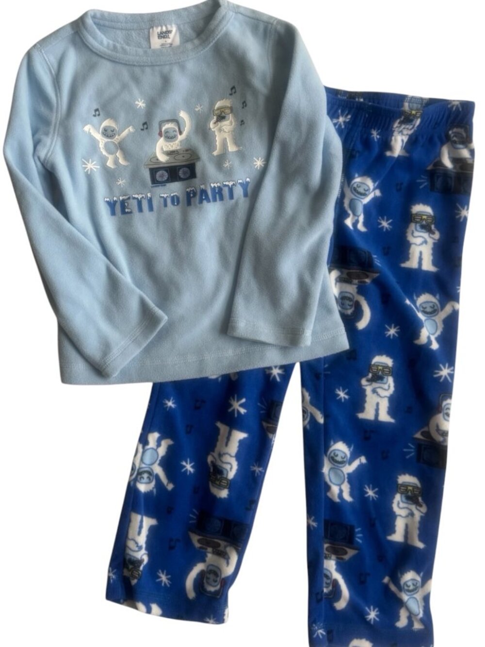 Lands End YETI to PARTY Size 4 Fleece PJs